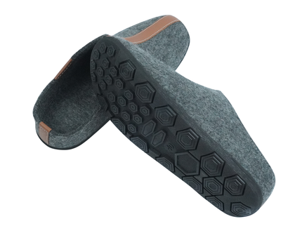 MAREVO Premium Felt Indoor Slippers – Grey