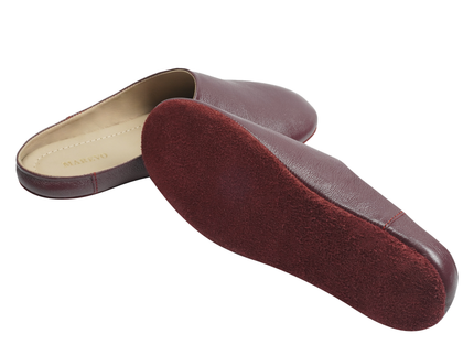 MAREVO Home Slippers Premium Leather – Burgundy