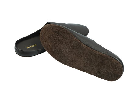 MAREVO Home Slippers Premium Leather – Brown Classic