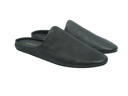 MAREVO Home Slippers Premium Leather– Black Classic