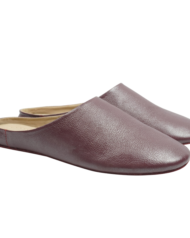 MAREVO Home Slippers Premium Leather – Burgundy