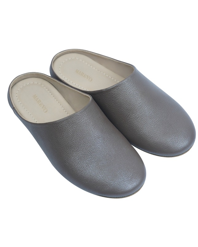 MAREVO Home Slippers Premium Leather – Brown Classic