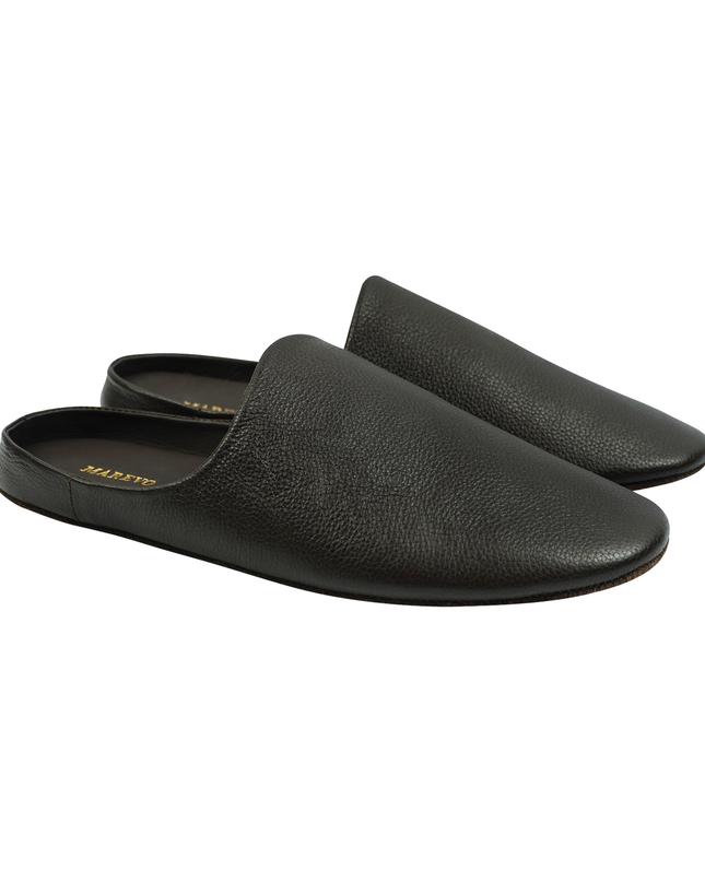 MAREVO Home Slippers Premium Leather – Brown Classic