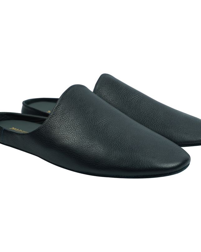 MAREVO Home Slippers Premium Leather – Blue Classic