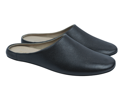 MAREVO Home Slippers Premium Leather– Black Classic