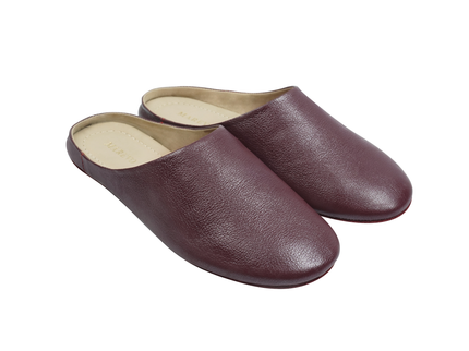 MAREVO Home Slippers Premium Leather – Burgundy
