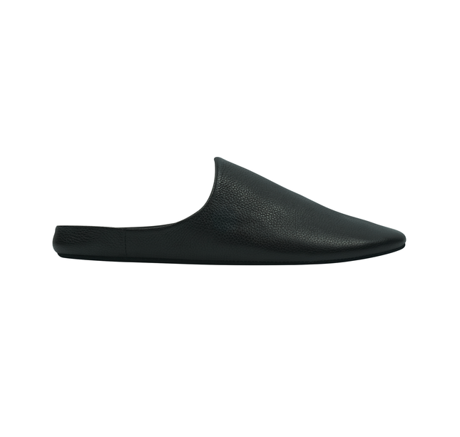 MAREVO Home Slippers Premium Leather– Black Classic