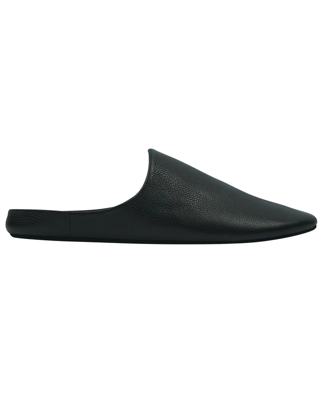MAREVO Home Slippers Premium Leather– Black Classic