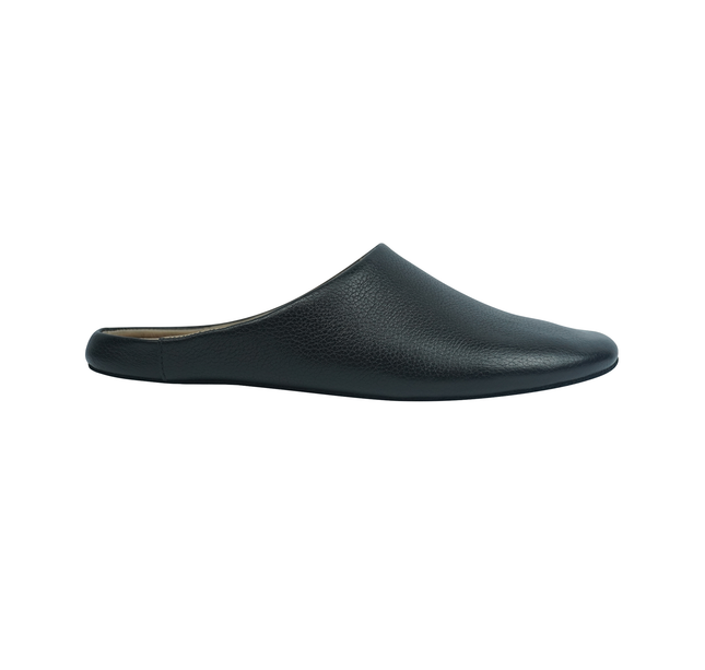 MAREVO Home Slippers Premium Leather– Black Classic