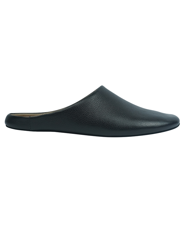 MAREVO Home Slippers Premium Leather– Black Classic