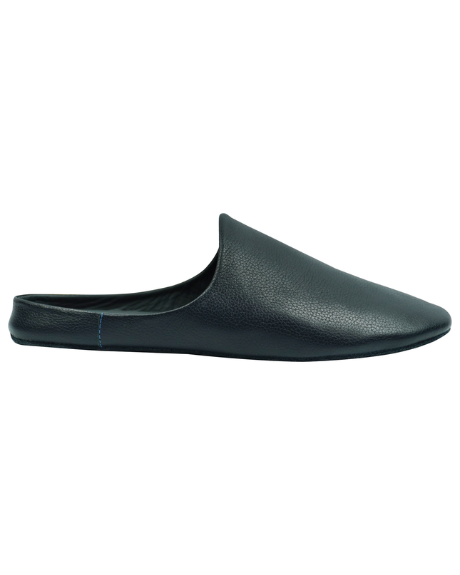 MAREVO Home Slippers Premium Leather – Blue Classic