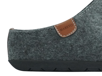 MAREVO Premium Felt Indoor Slippers – Grey