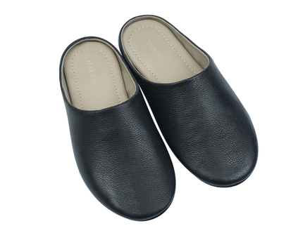 MAREVO Home Slippers Premium Leather– Black Classic